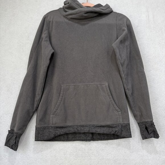 Lululemon Sweatshirt Womens 8 Gray Fleece Pullover Pockets Thumb Holes - Picture 1 of 10